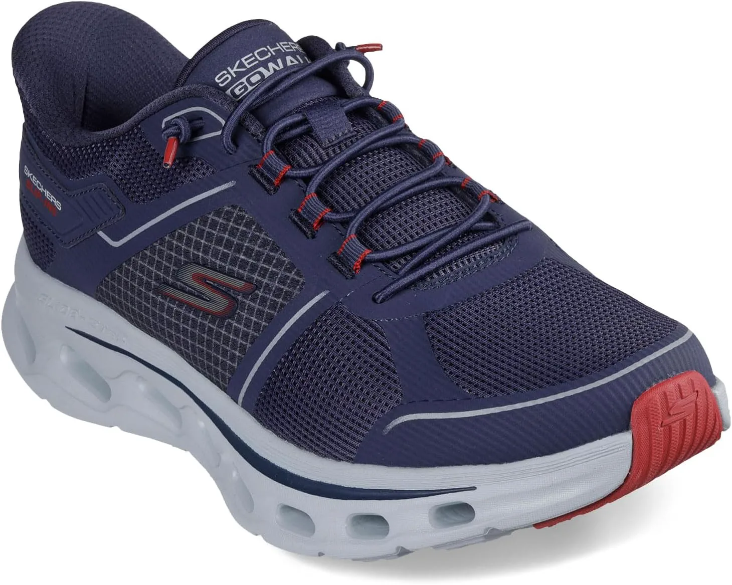 Мужские кроссовки Skechers Go Walk Glide Step 2.0 с легким надеванием от Zalor, темно-синий/красный — фото 2