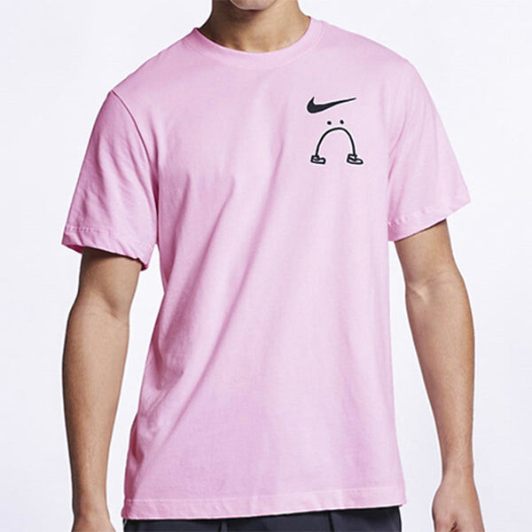 Футболка i can 't feel my legs solgan sports tee men pink/red Nike, красный — фото 3