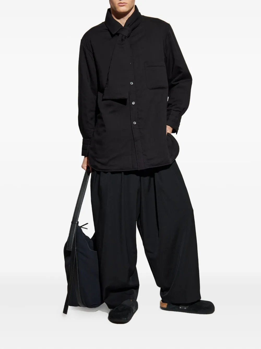 Многослойная рубашка с карманами Yohji Yamamoto, черный — фото 2
