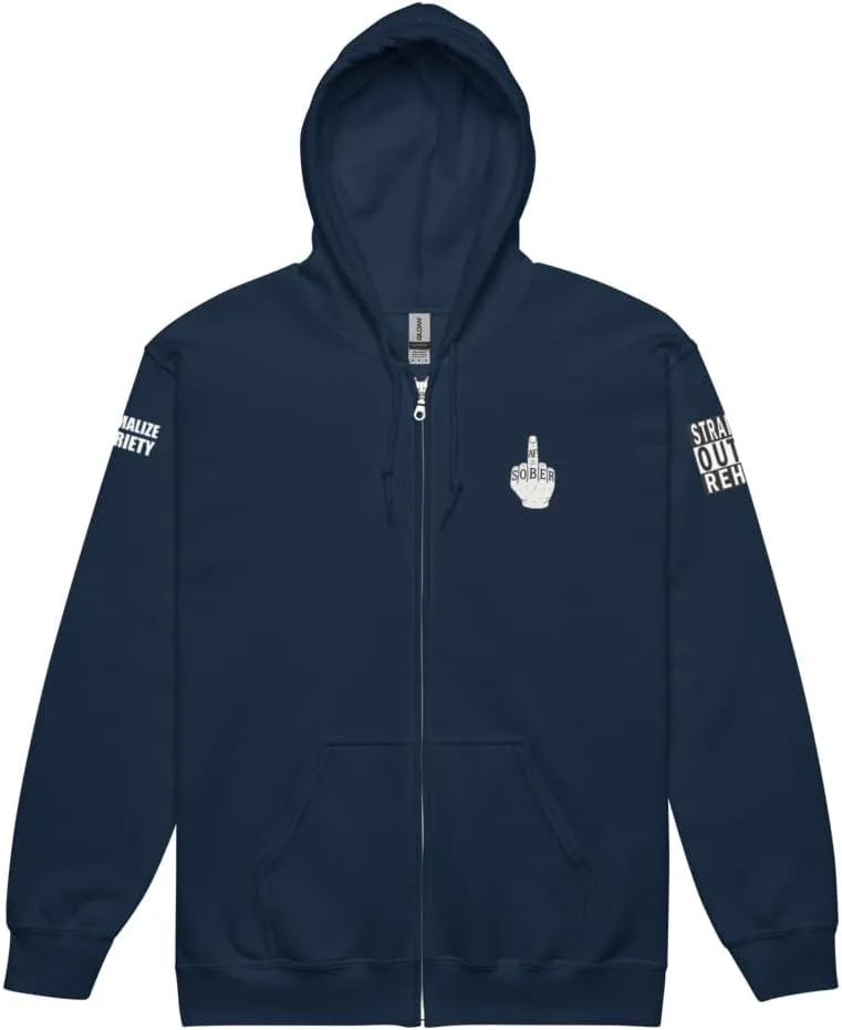

Толстовка с молнией Sober AF Straight Outta Rehab Jakey Brand