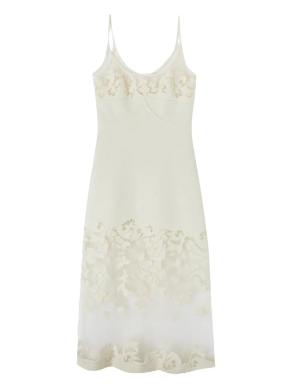 

Платье миди с цветочным кружевом Ermanno Scervino, белый