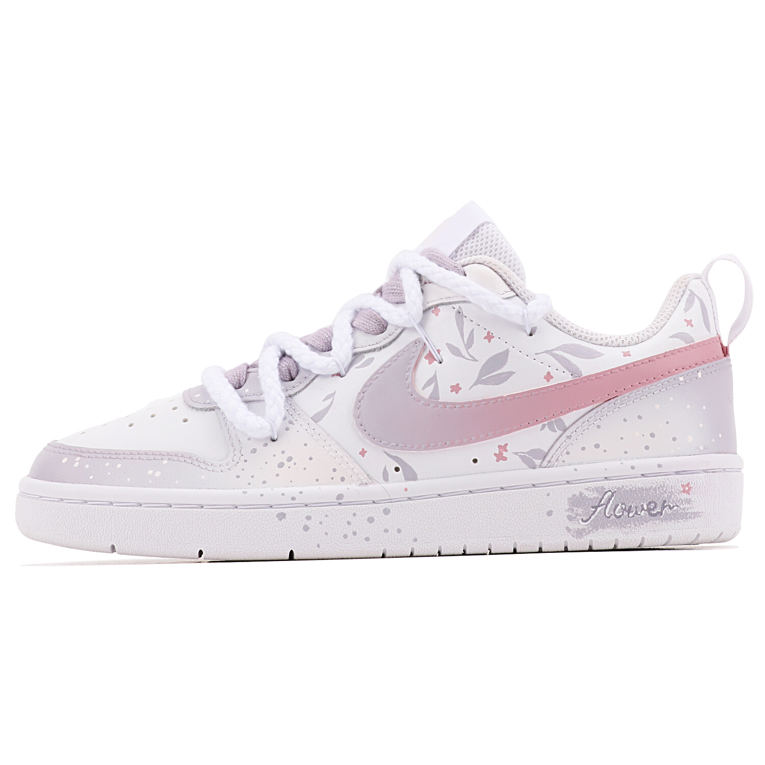 

Кроссовки Nike Court Borough Skateboarding Shoes Women's Low-top White/purple, сиреневый/фиолетовый/белый