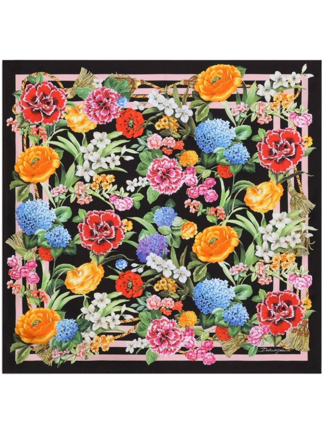 

Платок с цветочным принтом Dolce & Gabbana, черный