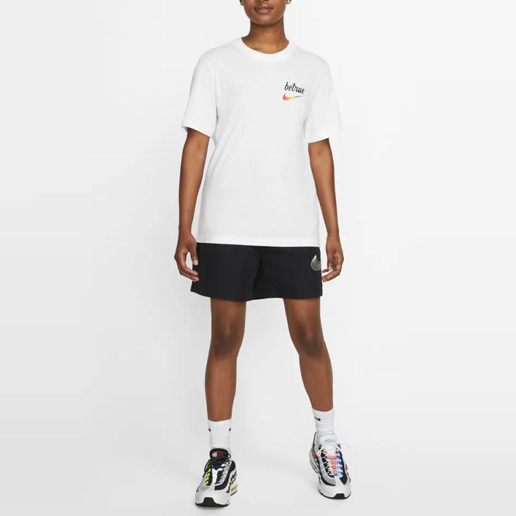 Футболка Nike Solid Color Printing Round Neck Short Sleeve Unisex White T-Shirt DJ0929-100 — фото 2