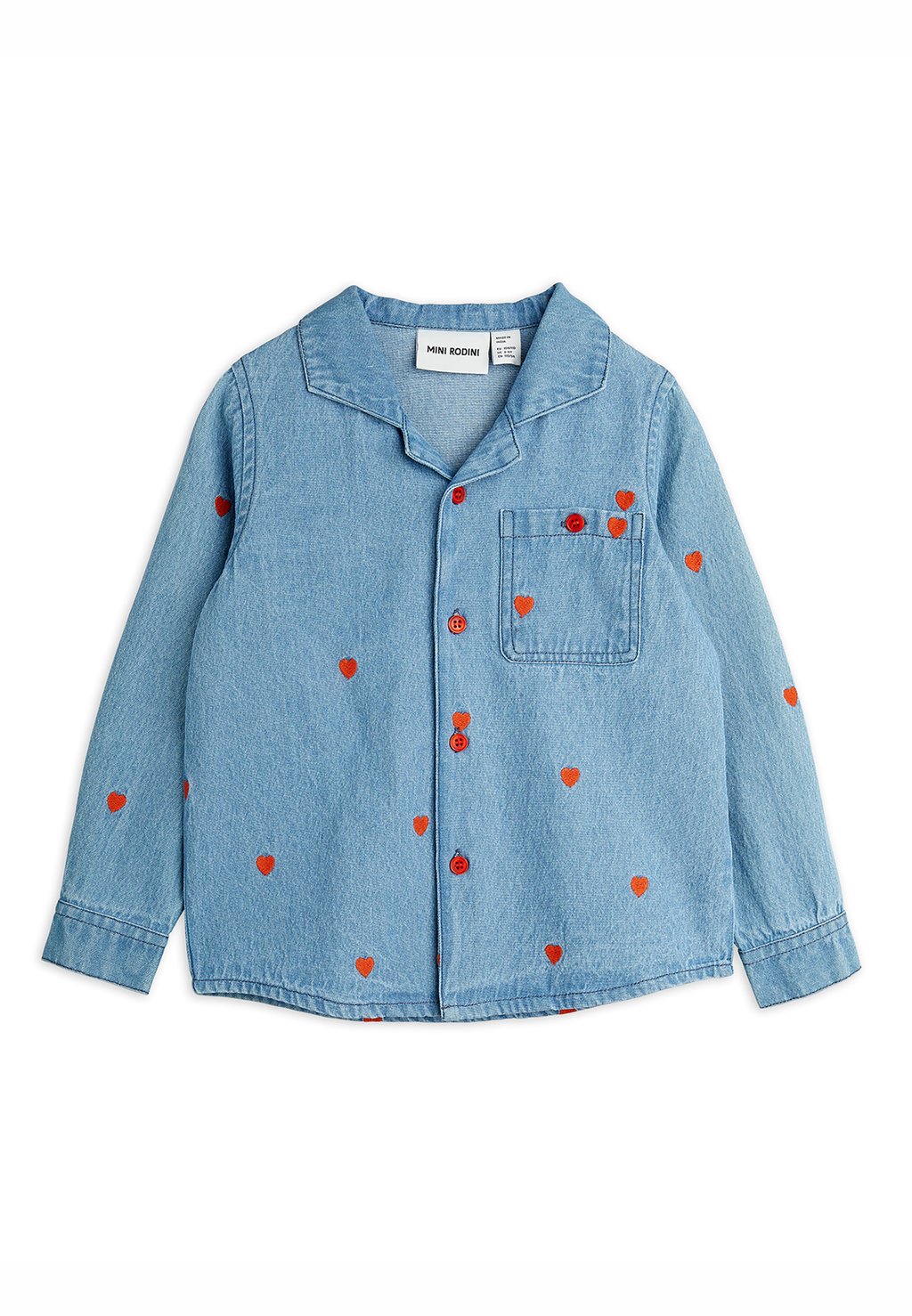 

Рубашка HEARTS SHIRT UNISEX Mini Rodini, синий