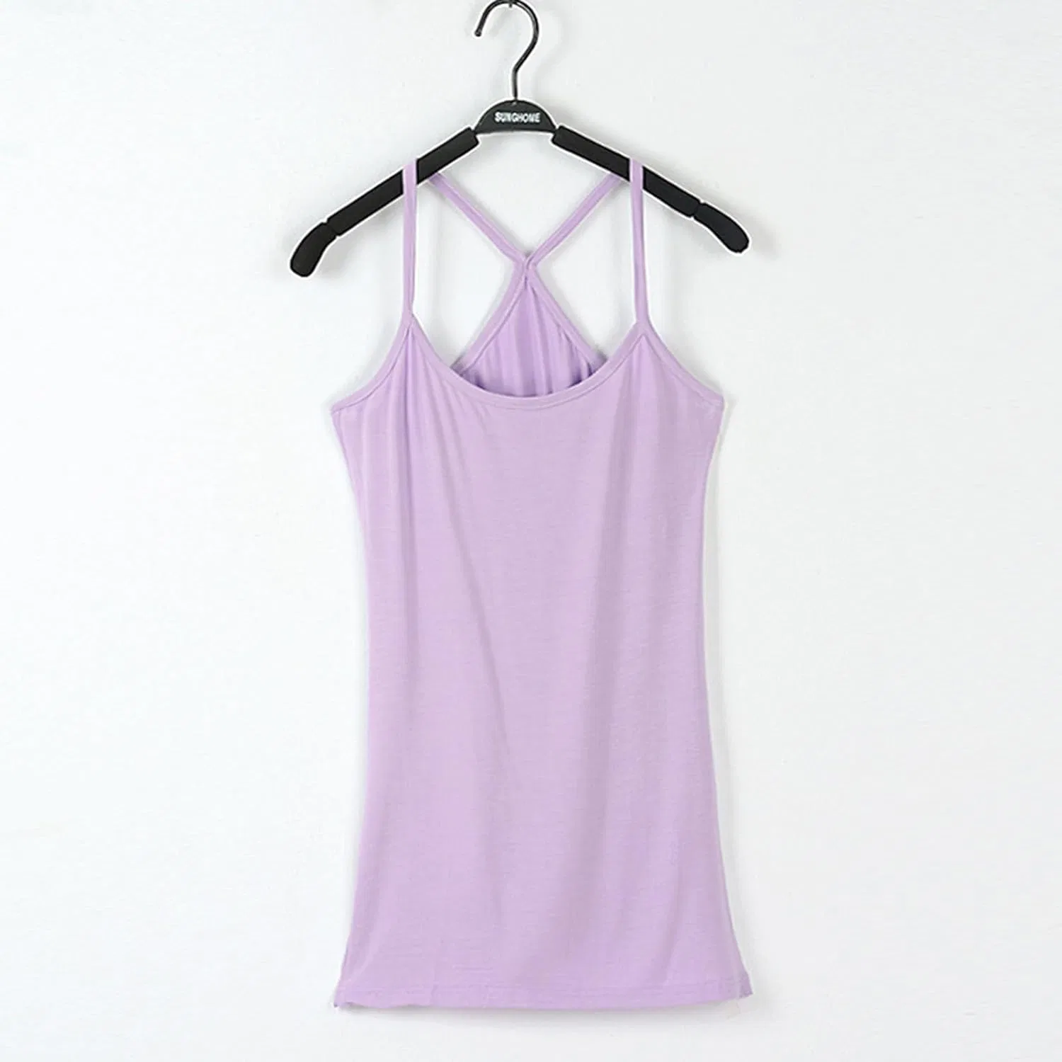Женский топ на тонких бретелях, свободный, Athletic, A01_purple — фото 2