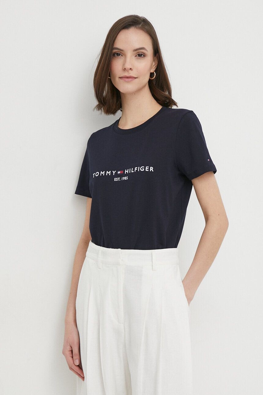 

Хлопковая футболка Tommy Hilfiger, темно-синий