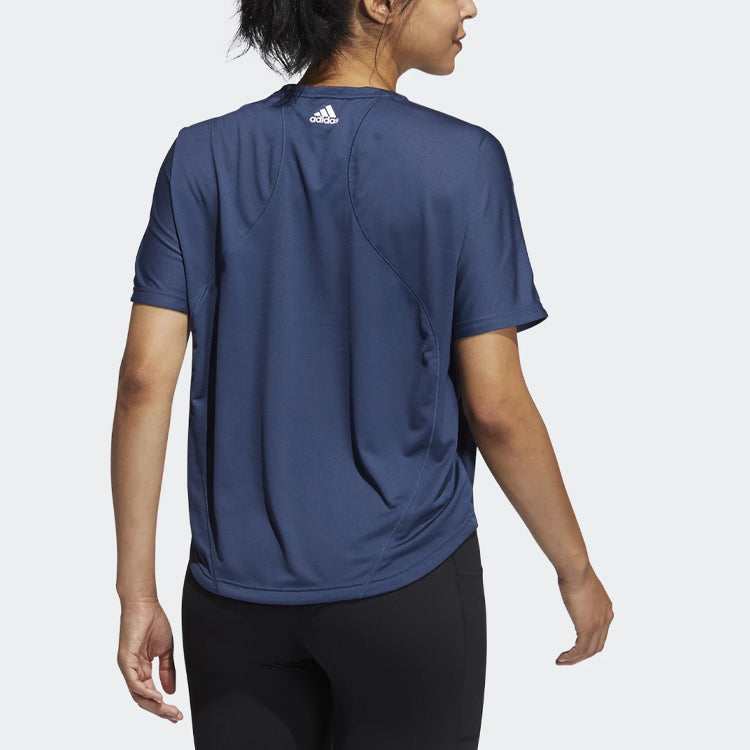 Футболка (WMNS) adidas SS21 Yoga Exercise Short Sleeve Navy Blue T-Shirt GP6792 — фото 3