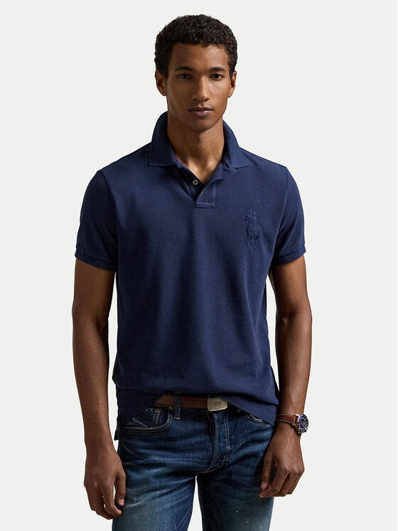

Рубашка поло облегающего кроя 710938137006 Polo Ralph Lauren, синий
