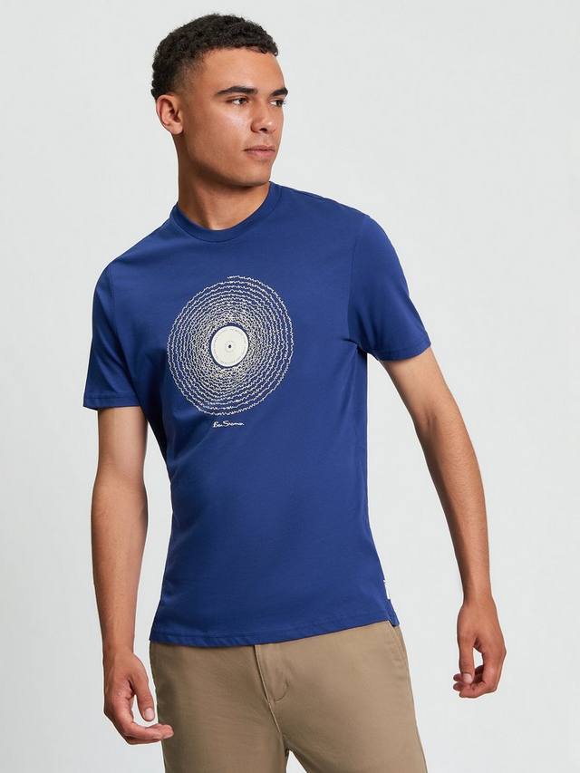 

Хлопковая футболка Regular Fit с коротким рукавом и геометрическим принтом Soundwave Ben Sherman, Persian Blue