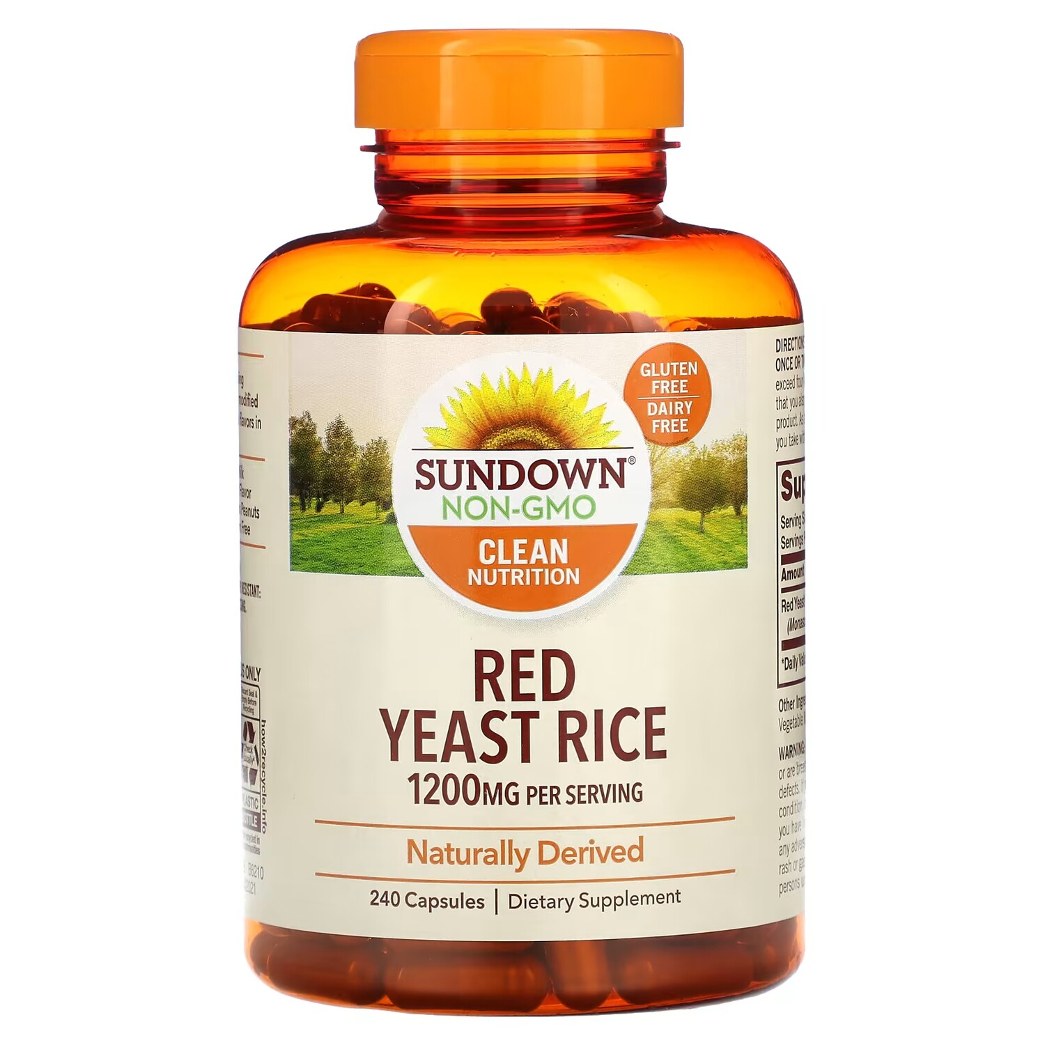 

Красный дрожжевой рис, 1200 мг, 240 капсул (600 мг на капсулу) Sundown Naturals