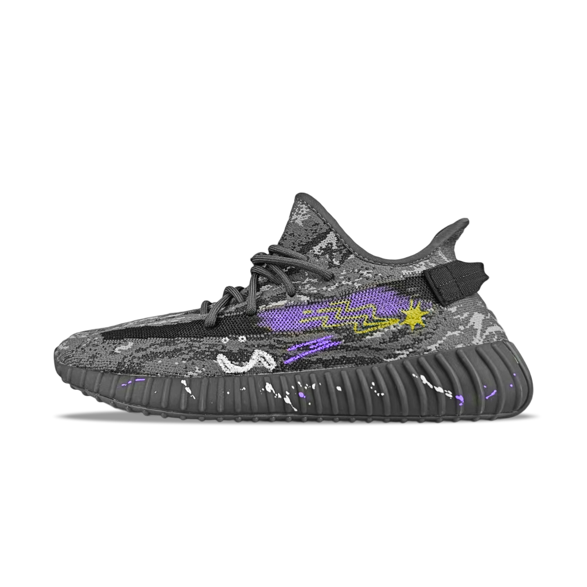 

Adidas Originals Изи Буст 350 V2 Абразивоустойчивые низкие кеды повседневные унисекс черно-фиолетовые, цвет Black Purple
