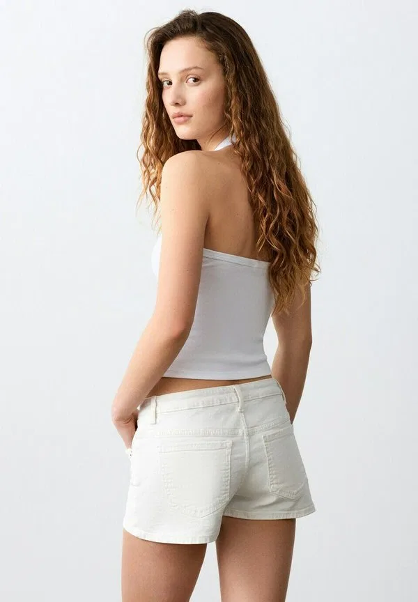 Подростковые джинсовые шорты Mango Kids, Off White — фото 2