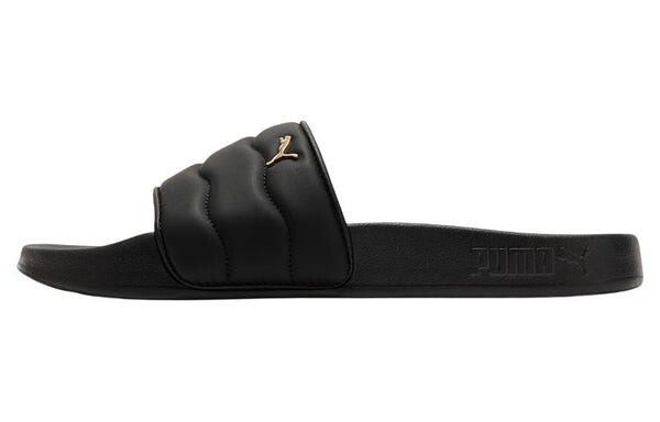 Тапочки lead cat 2.0 puffy 'black metallic gold' Puma, черный — фото 2