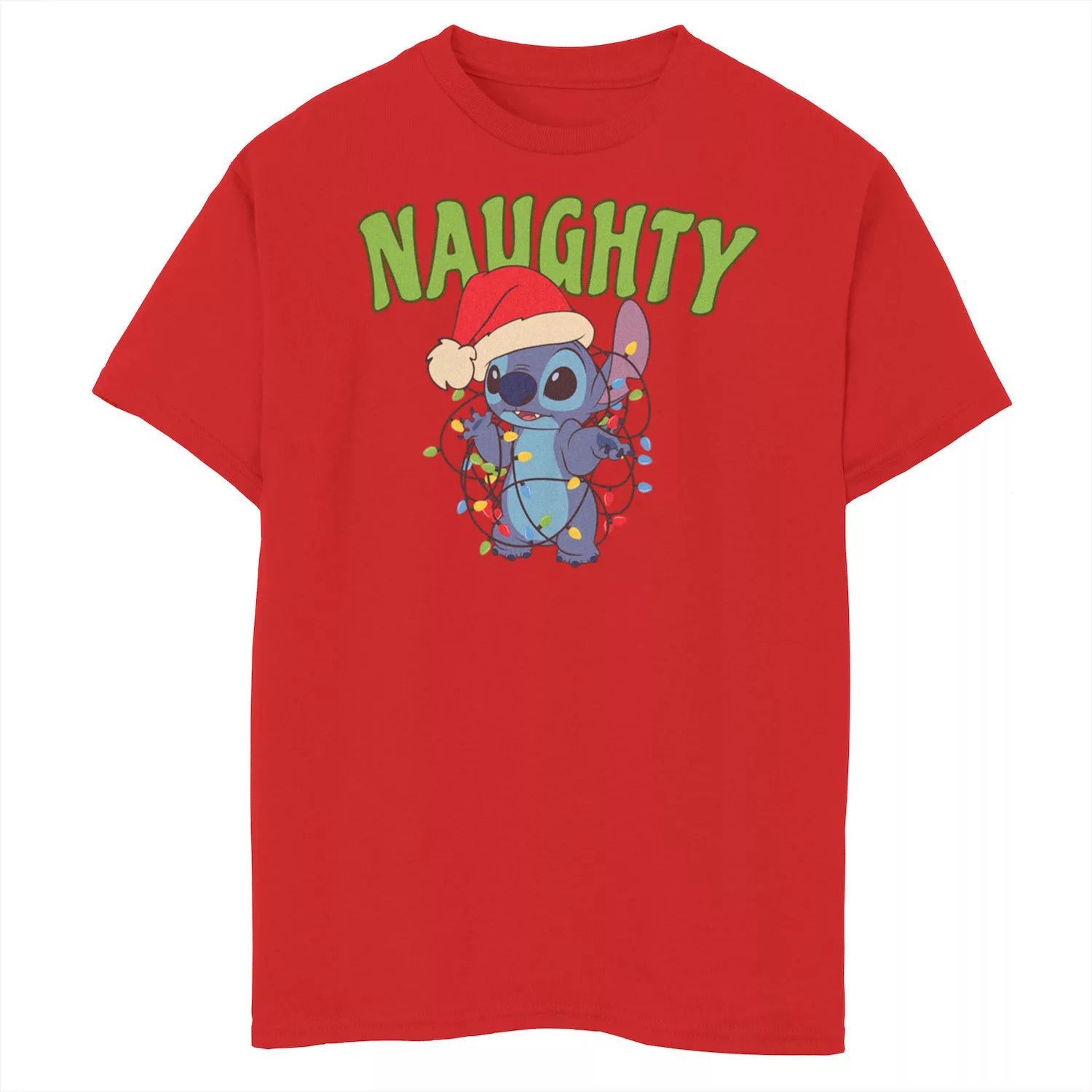 

Футболка Lilo & Stitch Naughty Colors с рисунком рождественских гирлянд для мальчиков 8–20 лет Licensed Character