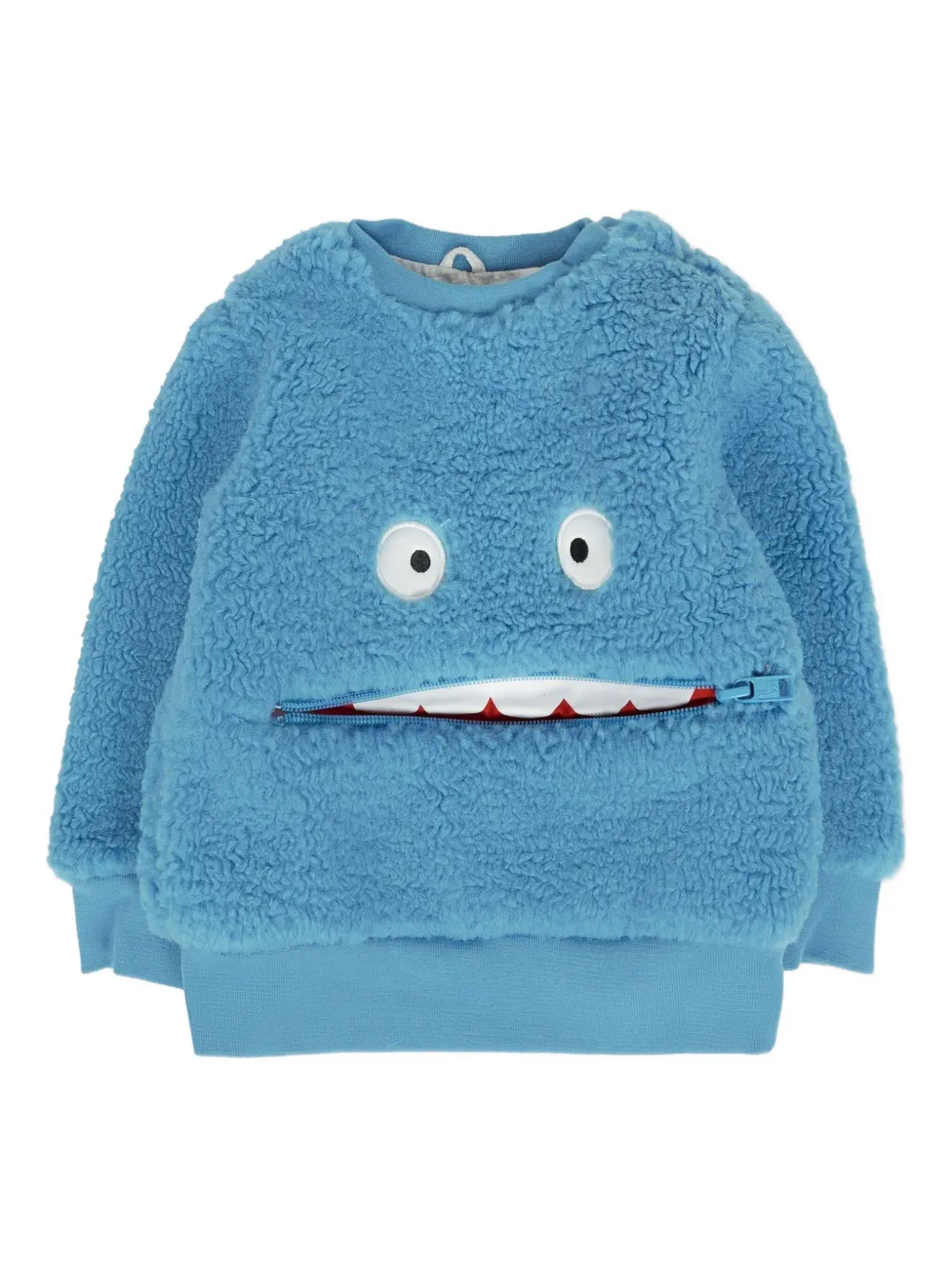 

Толстовка с изображением лица монстра и карманом на молнии Stella McCartney Kids, синий
