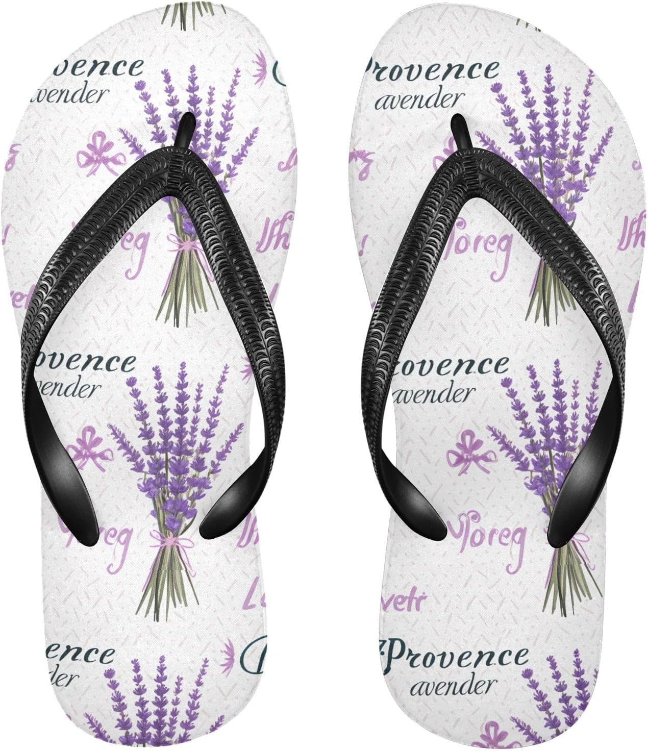 

Мужские пляжные шлепанцы с надписью Provence Lavender Script, белые, для душа, резиновые, с противоскользящей подошвой, летние тапочки для ходьбы Sinestour