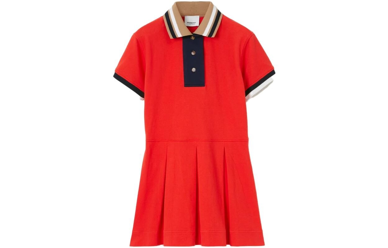 

Детское платье Burberry Kids, цвет Red