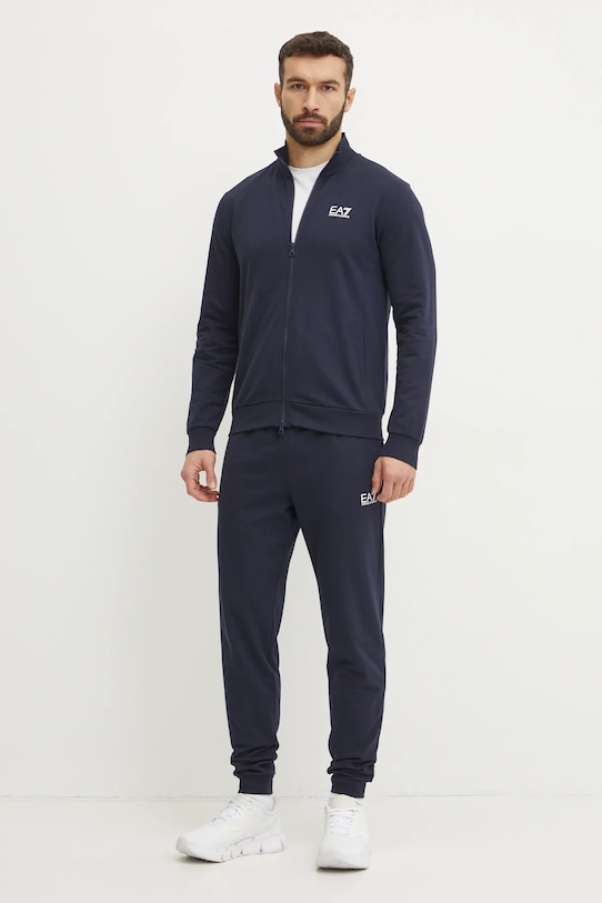 

Хлопковый спортивный костюм Ea7 Emporio Armani, темно-синий
