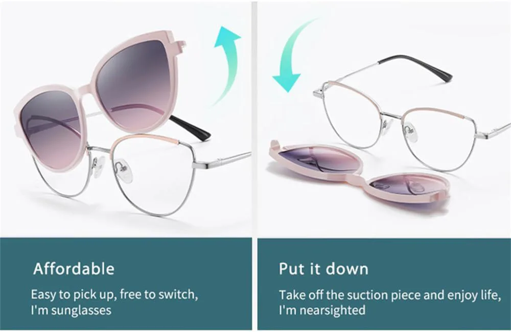 

Женские поляризованные солнцезащитные очки с магнитами, накладные очки, металлический леопардовый коричневый цвет, для активного отдыха VFDHN, Leopard With Brown