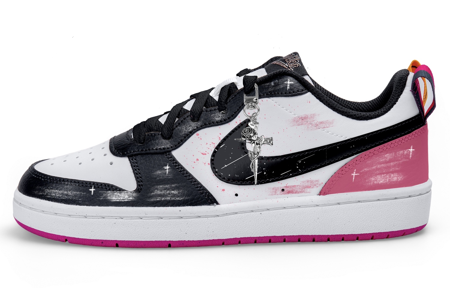 

Nike Court Borough Low top Детские скейтбординг кроссовки Белый Черный Розовый Подростки