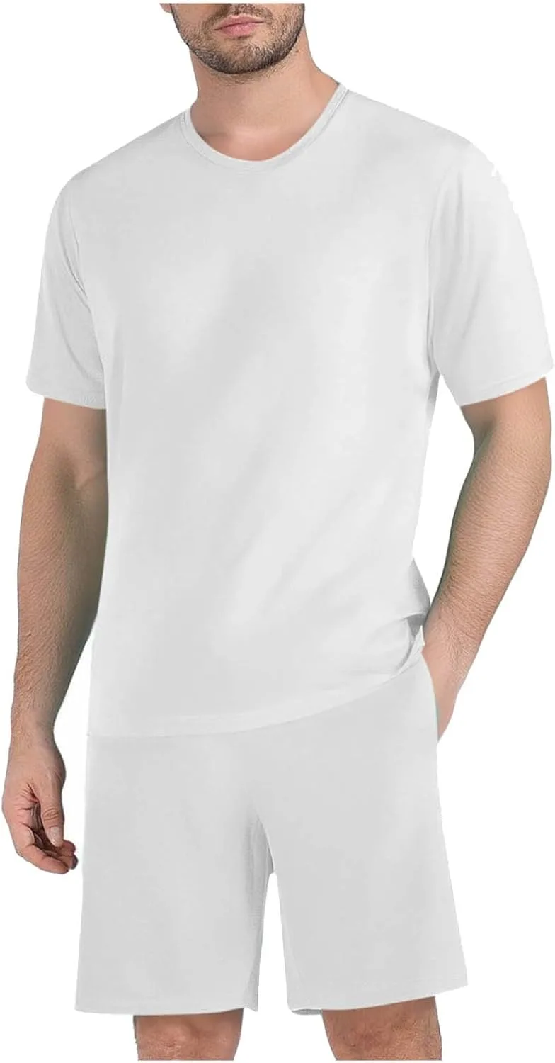 

Летний комплект из 2 предметов для мужчин: шорты с карманами и шнурком и футболка с коротким рукавом Juebong