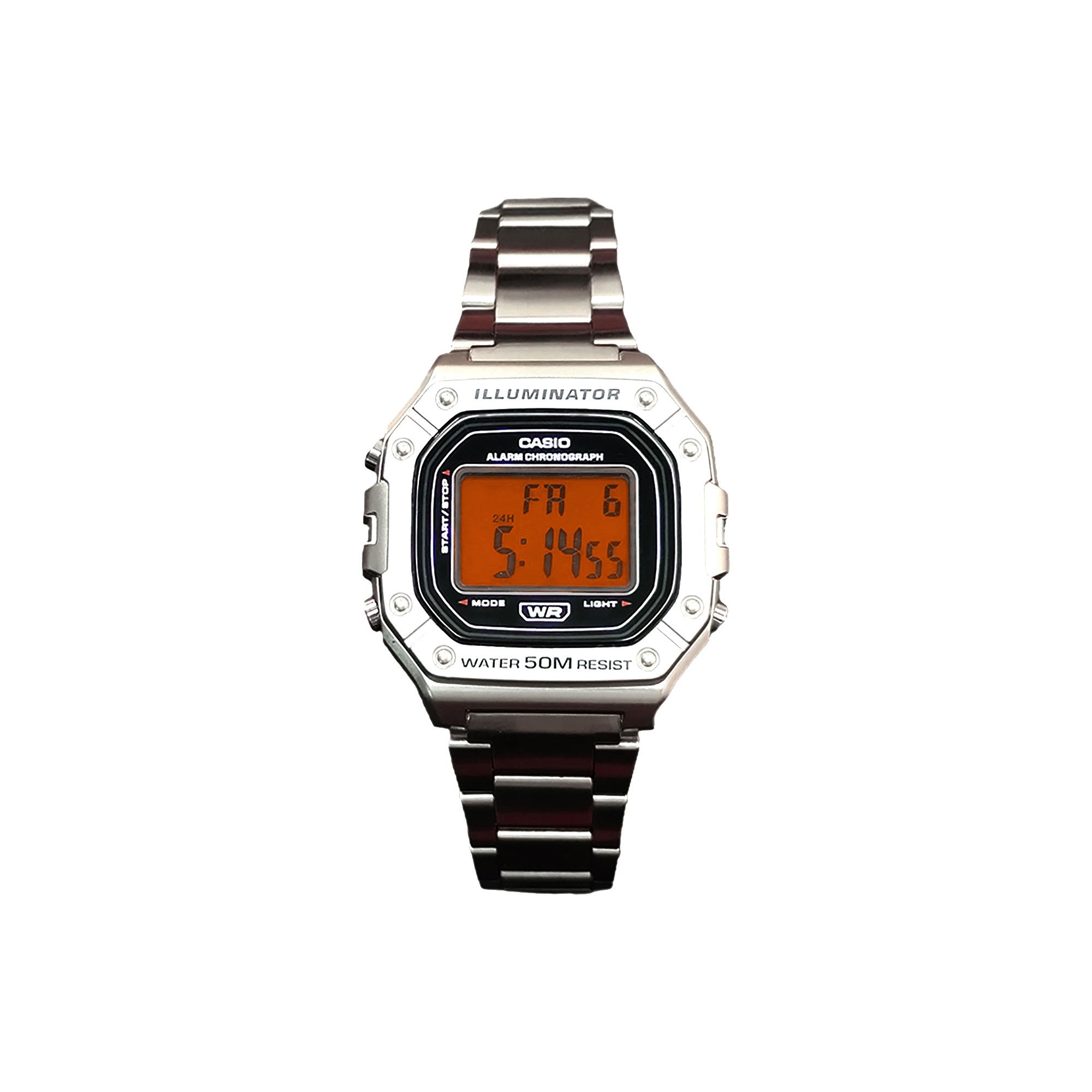 

CASIO Часы G Shock W 218HD 1A, Silver Dial with Orange Bezel