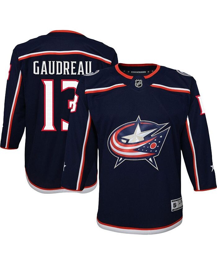 

Джерси Big Boys and Girls Johnny Gaudreau Navy Columbus Blue Jackets 2022/23 Premier Player Outerstuff, синий, Черный, Джерси Big Boys and Girls Johnny Gaudreau Navy Columbus Blue Jackets 2022/23 Premier Player Outerstuff, синий