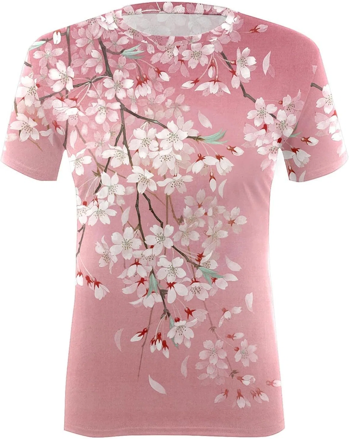 Женская футболка с цветочным принтом, бренд Generic, цвет Trendy 1#pink — фото 3