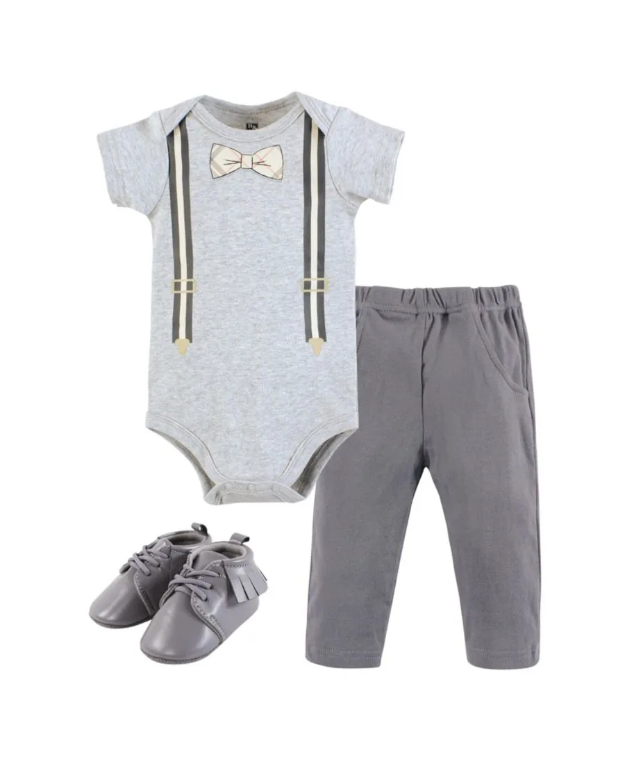 Хлопковый боди, брюки и обувь, комплект из 3 предметов, Tree Rex Hudson Baby, Plaid Bow Tie