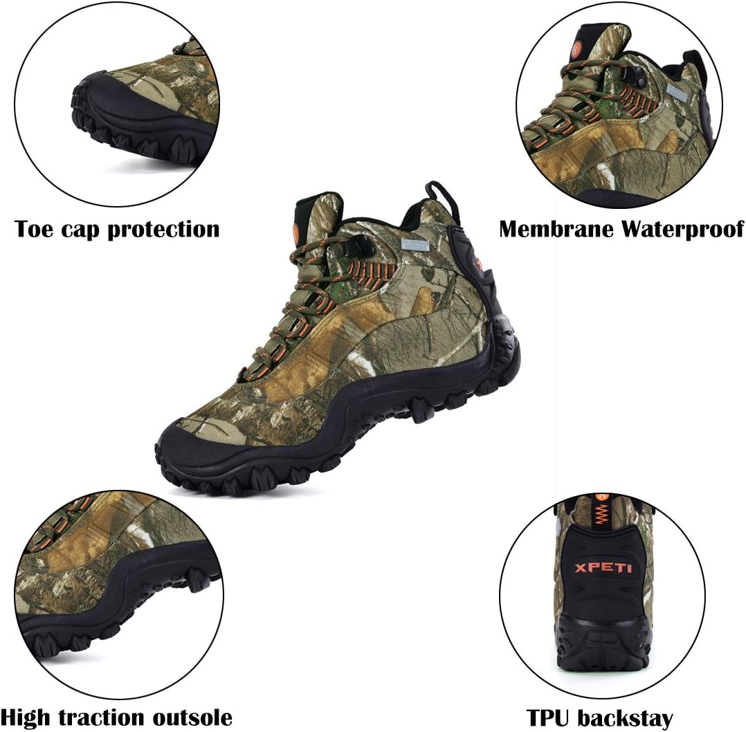 Мужские водонепроницаемые походные ботинки XPETI Thermator низкие, Camo — фото 3