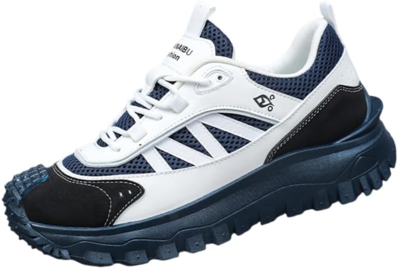 

Весенние мужские повседневные спортивные кроссовки с сетчатой поверхностью, легкие, износостойкие, с текстурой, напоминающей автомобильную шину, в уличном стиле Clolinde, синий