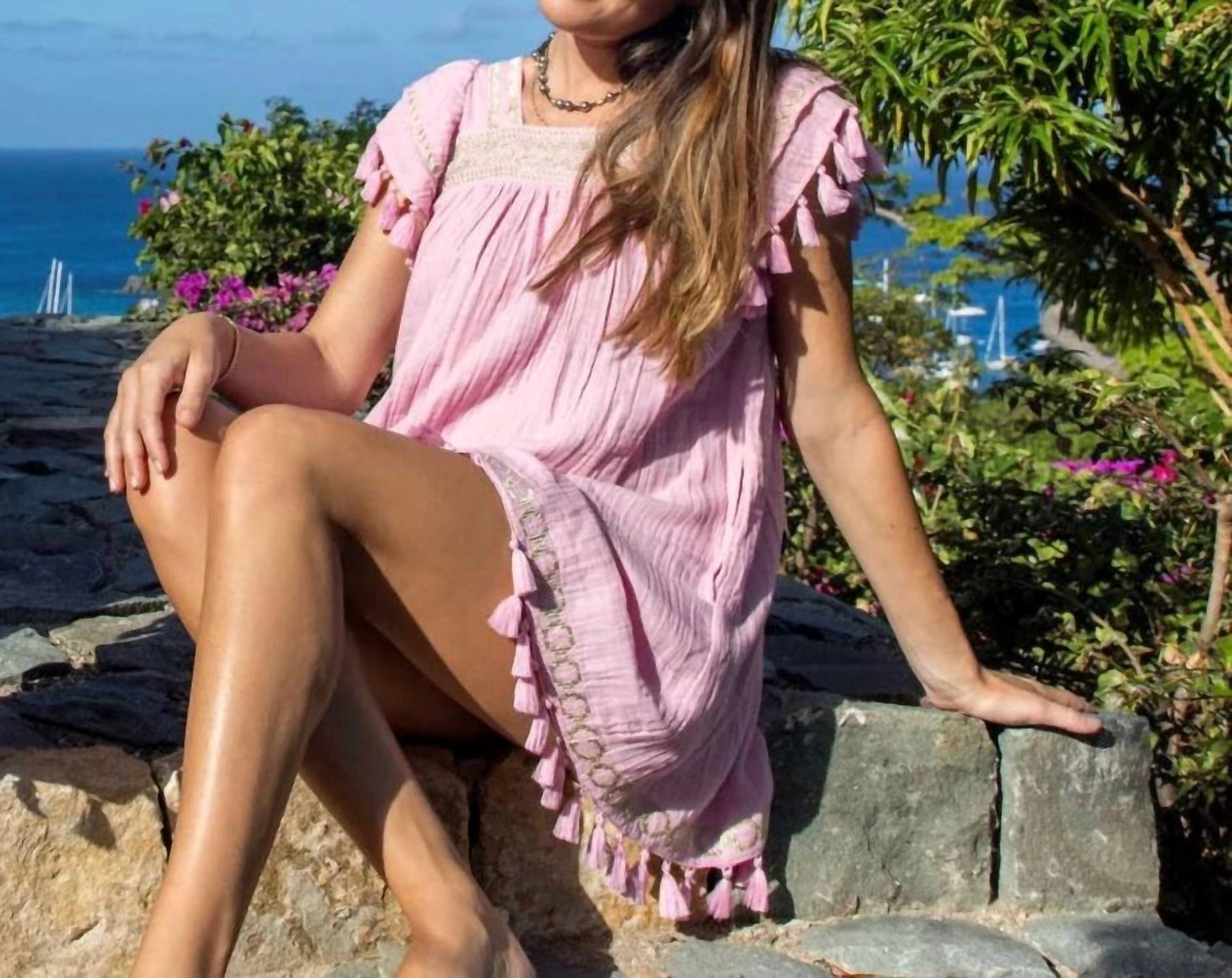 

Мини-платье Sandrine в розовом золоте Mer St. Barth