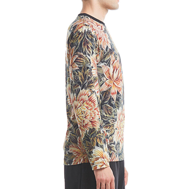 Футболка Y-3 Flowers Printing Long Sleeves Unisex, желто-коричневый — фото 4