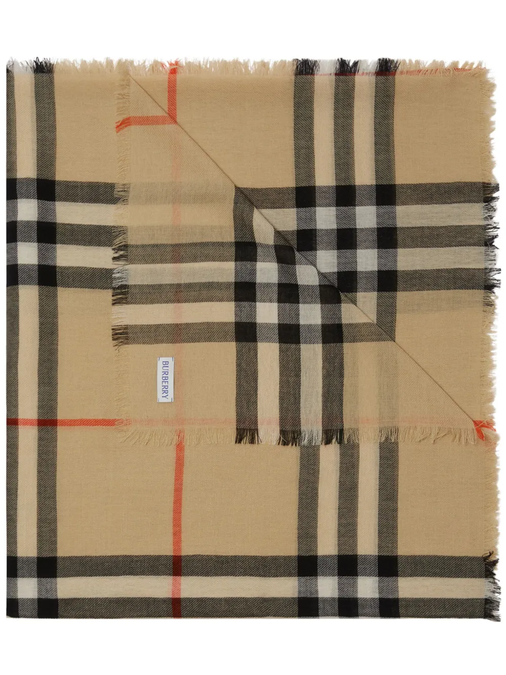 

Шерстяной шарф в клетку Vintage Check BURBERRY, нейтральный