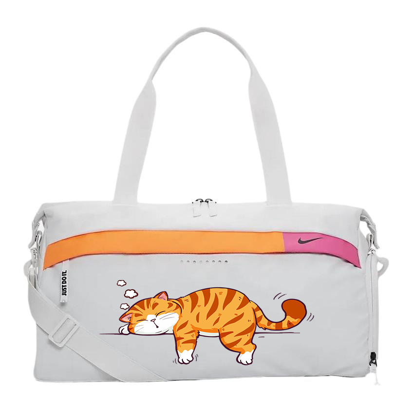 

Nike Полиэстеровый узорчатый наплечный рюкзак унисекс белый, Sleeping Orange Cat