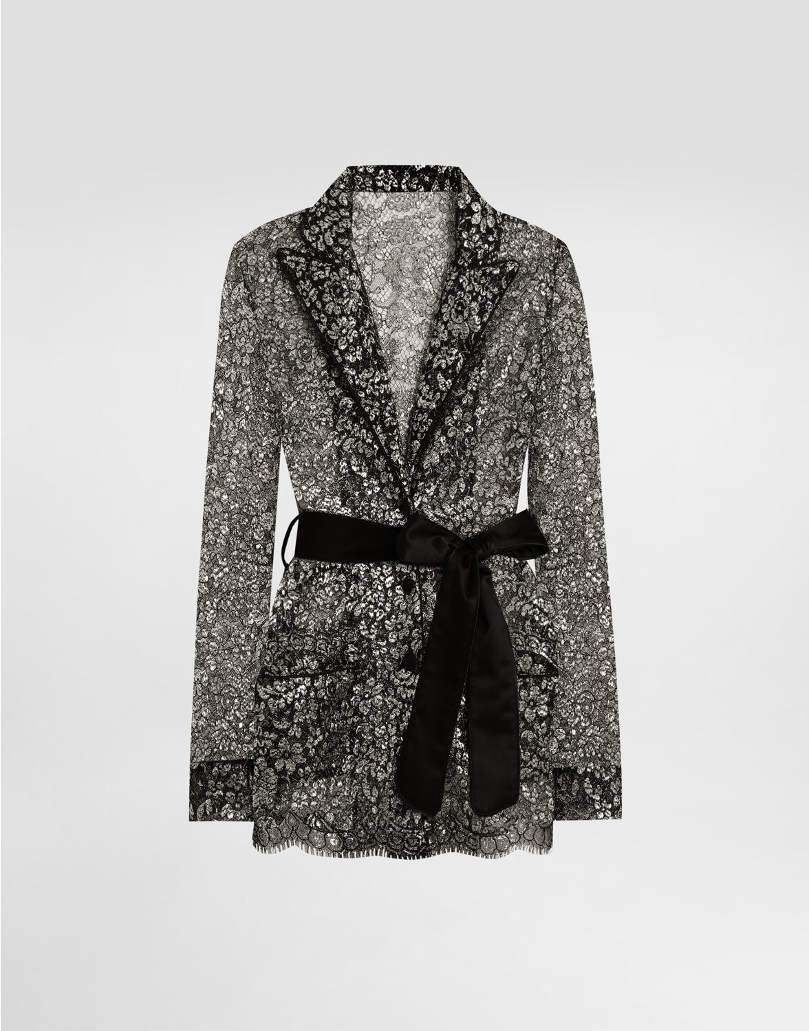 

Блузка из ламе с кружевом Dolce & Gabbana, серебряный