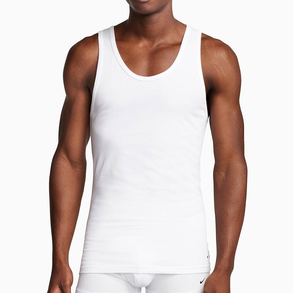 

Мужские хлопковые эластичные майки Nike Dri-Fit Essential (2 пары майок), белый