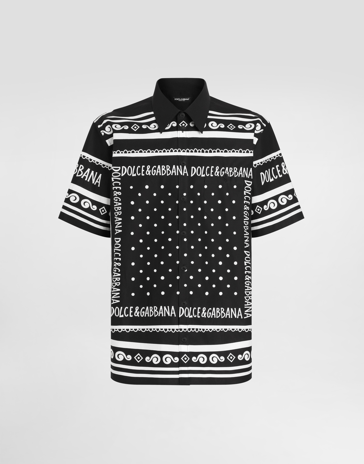 

Хлопковая рубашка с принтом банданы Dolce & Gabbana, принт