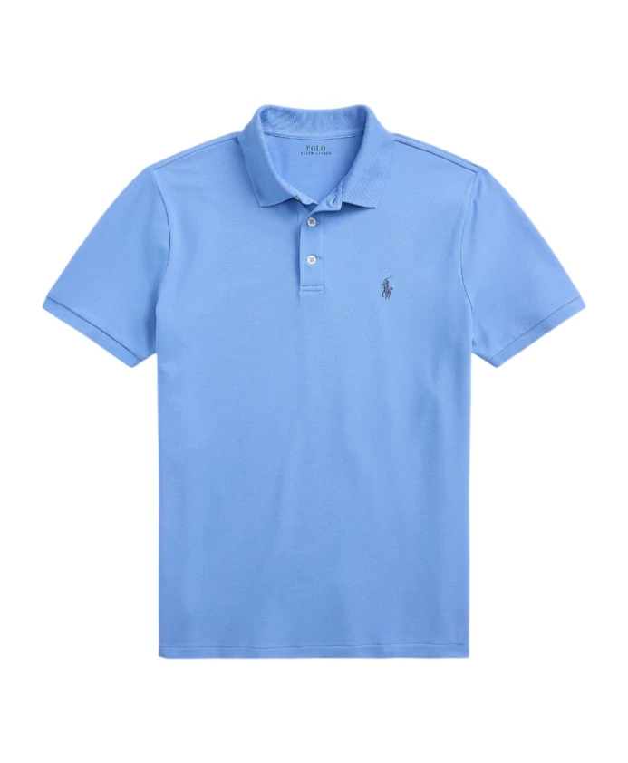 Поло-Рубашка приталенного кроя из эластичной сетки, синего цвета. Ralph Lauren, синий