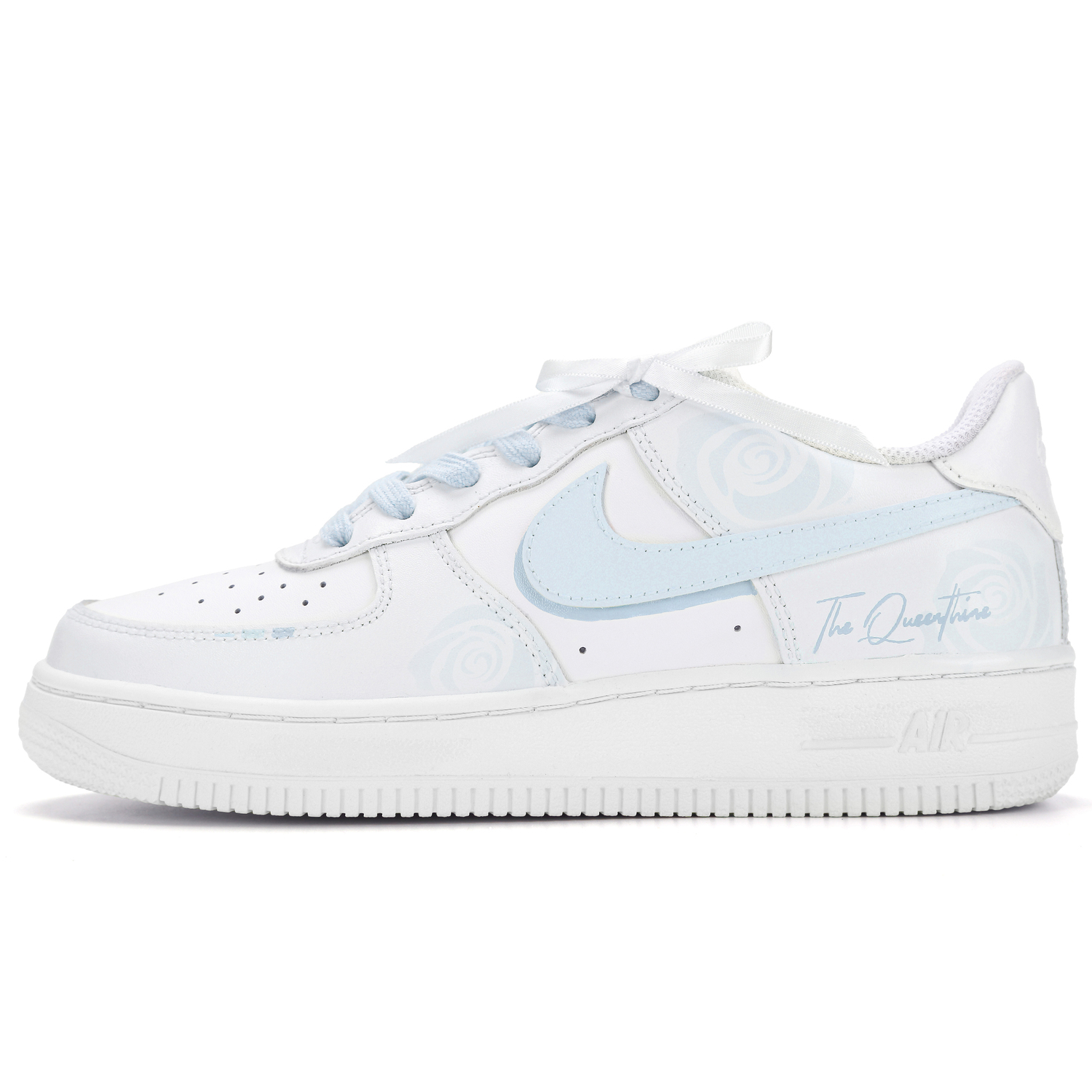 Nike Кроссовки Air Force 1 Butterfly Dream Blue Rose Abrasion Resistant Low top Skateboard Shoes Blue Kids' — фото 3
