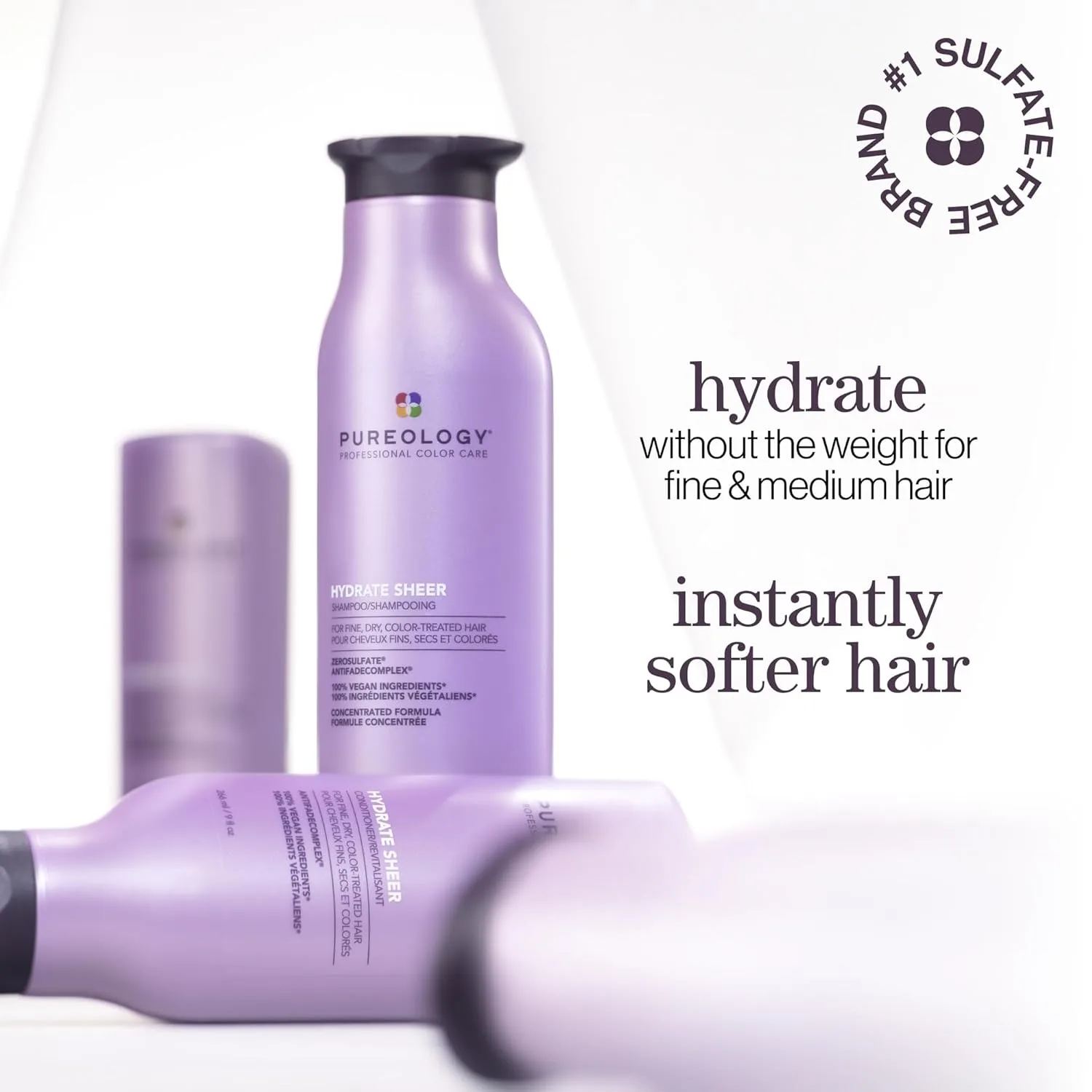 Набор Pureology Hydrate Sheer Nourishing Shampoo & Conditioner Set - для тонких, сухих и окрашенных волос, без сульфатов., Green — фото 3