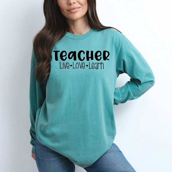 

Футболка Teacher live love learn с длинным рукавом, окрашенная в стиле garment dyed Simply Sage Market, Seafoam, Зеленый, Футболка Teacher live love learn с длинным рукавом, окрашенная в стиле garment dyed Simply Sage Market, Seafoam