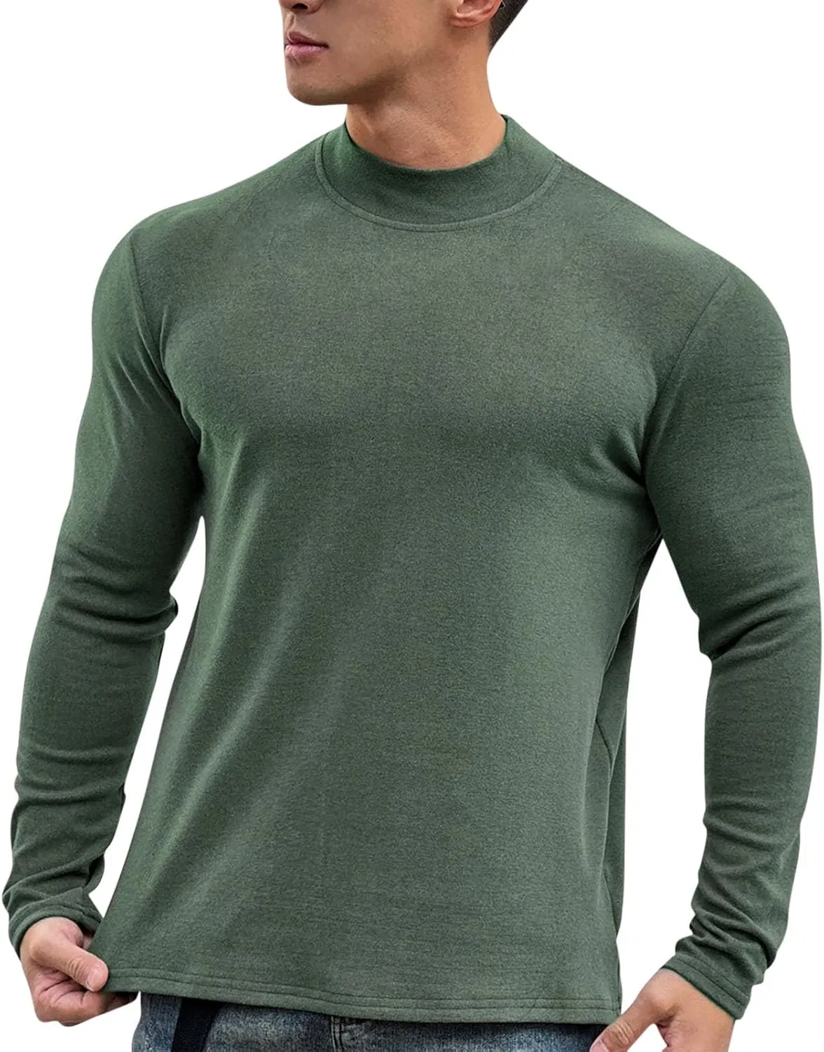Мужская футболка с длинным рукавом, быстросохнущая, Army Green