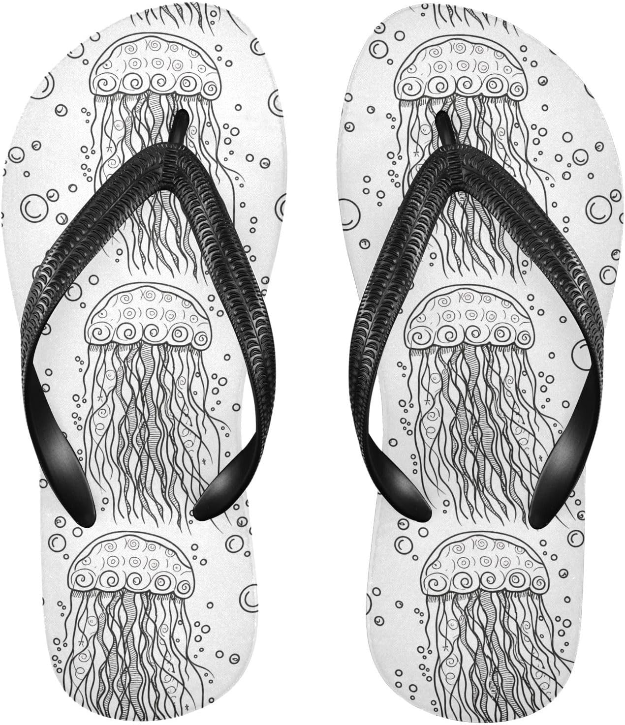 

Пляжные шлепанцы с рисунком медузы, белые, для душа, резиновые, нескользящие, летние, для женщин и мужчин Sinestour