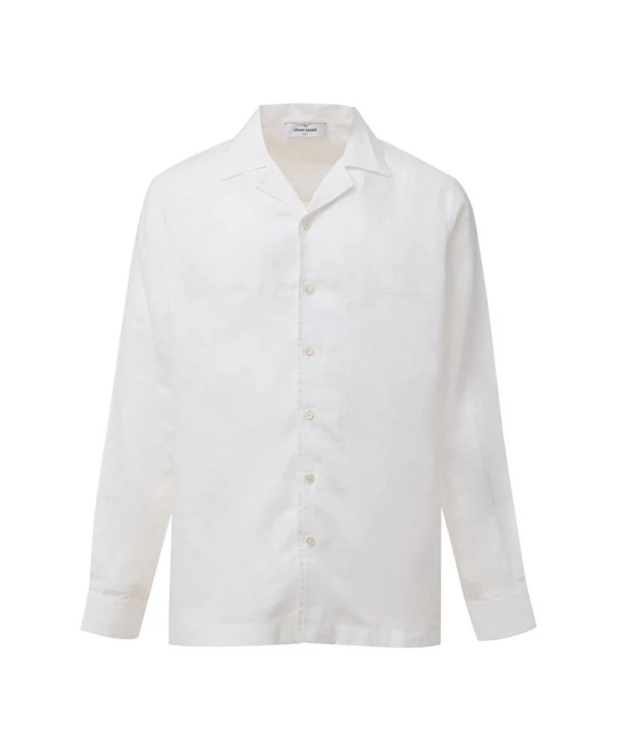 

Белая льняная рубашка на пуговицах Gran Sasso, белый