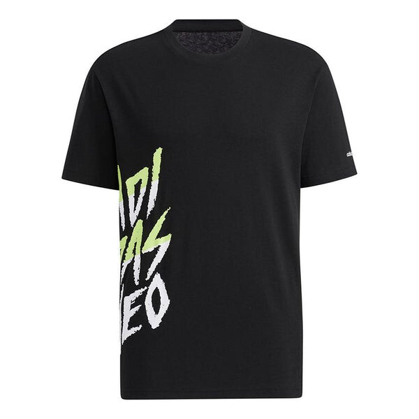 

Футболка neo m logo tee 2 alphabet printing sports short sleeve black Adidas, черный