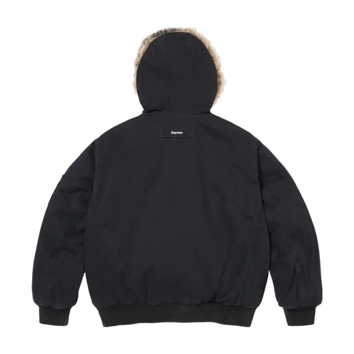 Рабочая куртка Supreme SS26 с двусторонним капюшоном из искусственного меха, черная — фото 3