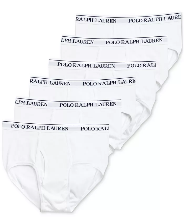 

Мужские трусы классического кроя с завышенной посадкой, 6 штук Polo Ralph Lauren, белый