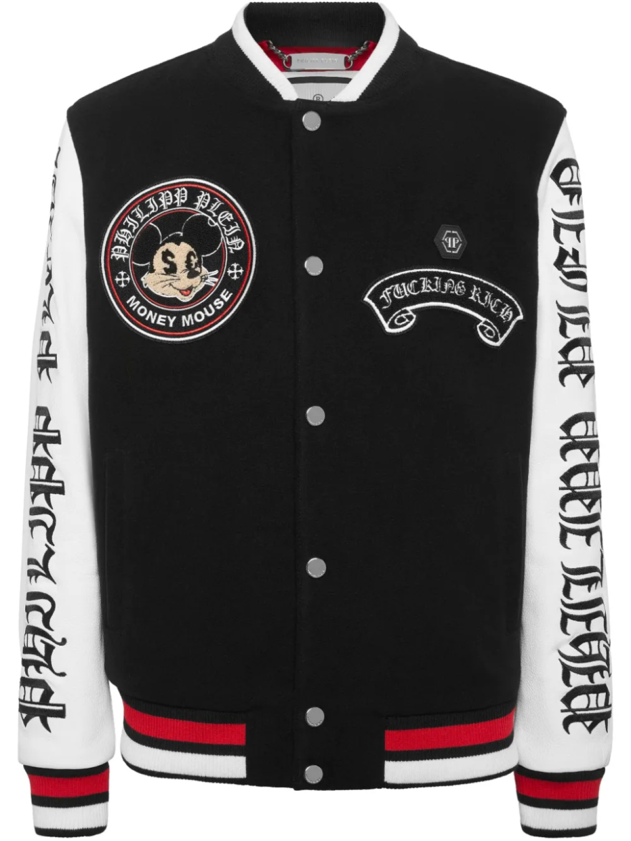 

Куртка Philipp Plein Money Mouse с эмблемой университета, черный